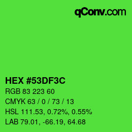 Color code: HEX #53DF3C | qconv.com