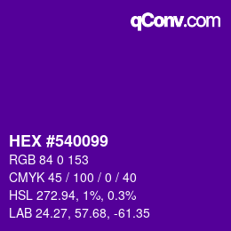 Color code: HEX #540099 | qconv.com