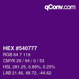 Color code: HEX #540777 | qconv.com