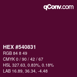 Color code: HEX #540831 | qconv.com