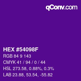 Código de color: HEX #54098F | qconv.com