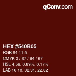 Color code: HEX #540B05 | qconv.com