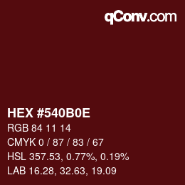 Color code: HEX #540B0E | qconv.com