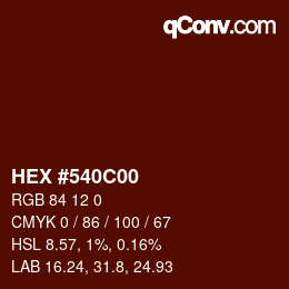 Color code: HEX #540C00 | qconv.com
