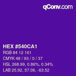 Color code: HEX #540CA1 | qconv.com