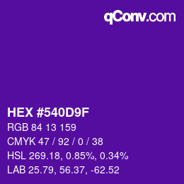 Color code: HEX #540D9F | qconv.com