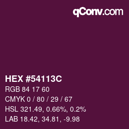 Color code: HEX #54113C | qconv.com