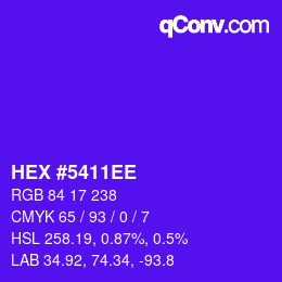 Color code: HEX #5411EE | qconv.com