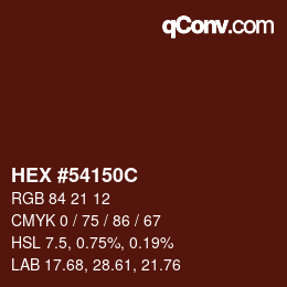 Color code: HEX #54150C | qconv.com
