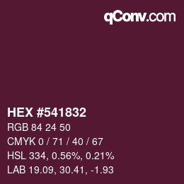 Color code: HEX #541832 | qconv.com