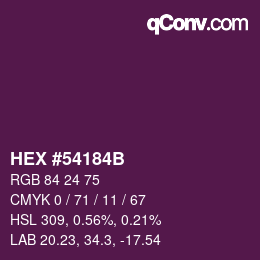 Color code: HEX #54184B | qconv.com
