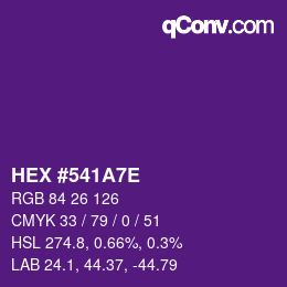 Color code: HEX #541A7E | qconv.com
