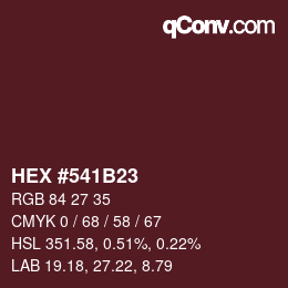 Color code: HEX #541B23 | qconv.com