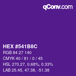 Color code: HEX #541B8C | qconv.com