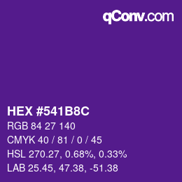 Color code: HEX #541B8C | qconv.com