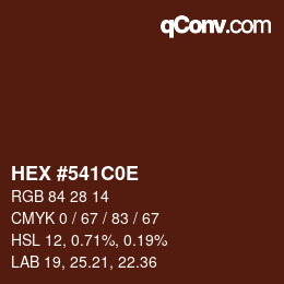 Color code: HEX #541C0E | qconv.com