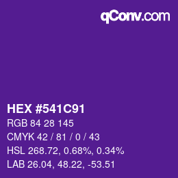 Color code: HEX #541C91 | qconv.com