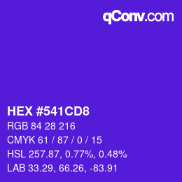 Color code: HEX #541CD8 | qconv.com