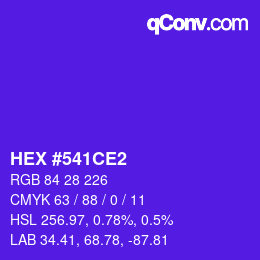 Color code: HEX #541CE2 | qconv.com