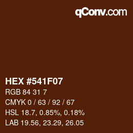 Color code: HEX #541F07 | qconv.com