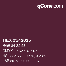 Color code: HEX #542035 | qconv.com