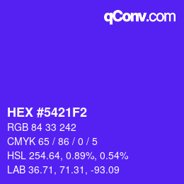 Color code: HEX #5421F2 | qconv.com