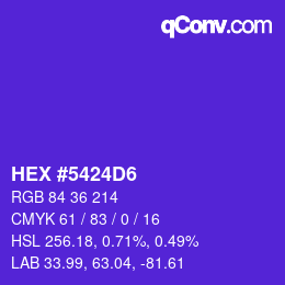 颜色代码: HEX #5424D6 | qconv.com