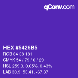 カラーコード: HEX #5426B5 | qconv.com