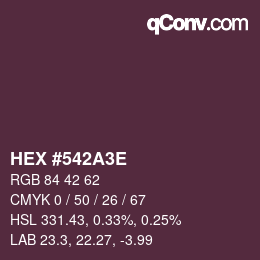 Color code: HEX #542A3E | qconv.com