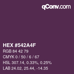 Color code: HEX #542A4F | qconv.com