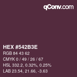 Color code: HEX #542B3E | qconv.com