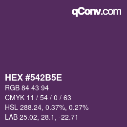 Code couleur: HEX #542B5E | qconv.com