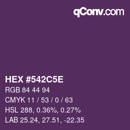 颜色代码: HEX #542C5E | qconv.com