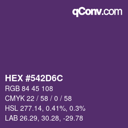 Farbcode: HEX #542D6C | qconv.com