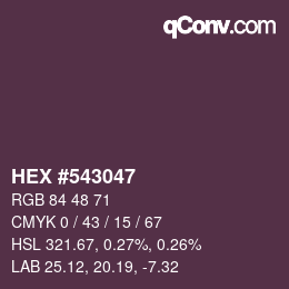 Color code: HEX #543047 | qconv.com