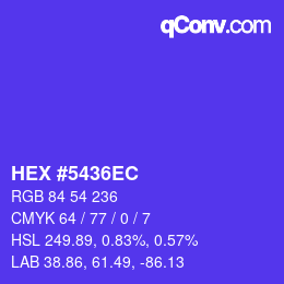颜色代码: HEX #5436EC | qconv.com