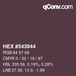 Color code: HEX #543944 | qconv.com