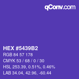 Farbcode: HEX #5439B2 | qconv.com