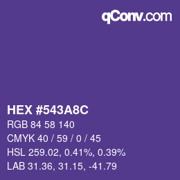 Color code: HEX #543A8C | qconv.com