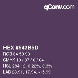 カラーコード: HEX #543B5D | qconv.com