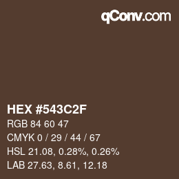 Color code: HEX #543C2F | qconv.com