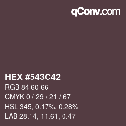 颜色代码: HEX #543C42 | qconv.com