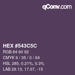 Color code: HEX #543C5C | qconv.com