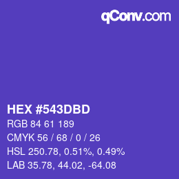 Farbcode: HEX #543DBD | qconv.com