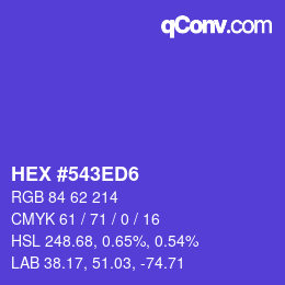 颜色代码: HEX #543ED6 | qconv.com