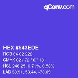 Color code: HEX #543EDE | qconv.com