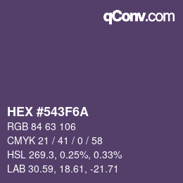 颜色代码: HEX #543F6A | qconv.com