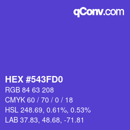 カラーコード: HEX #543FD0 | qconv.com