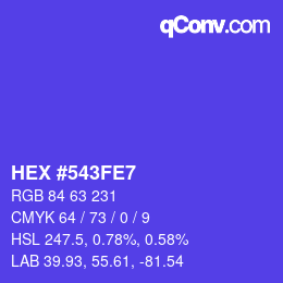 Color code: HEX #543FE7 | qconv.com