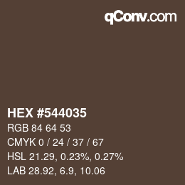 Color code: HEX #544035 | qconv.com